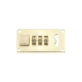 1 1/4" Shiny Brass, Combination Lock, Steel, #L-1416-BRS