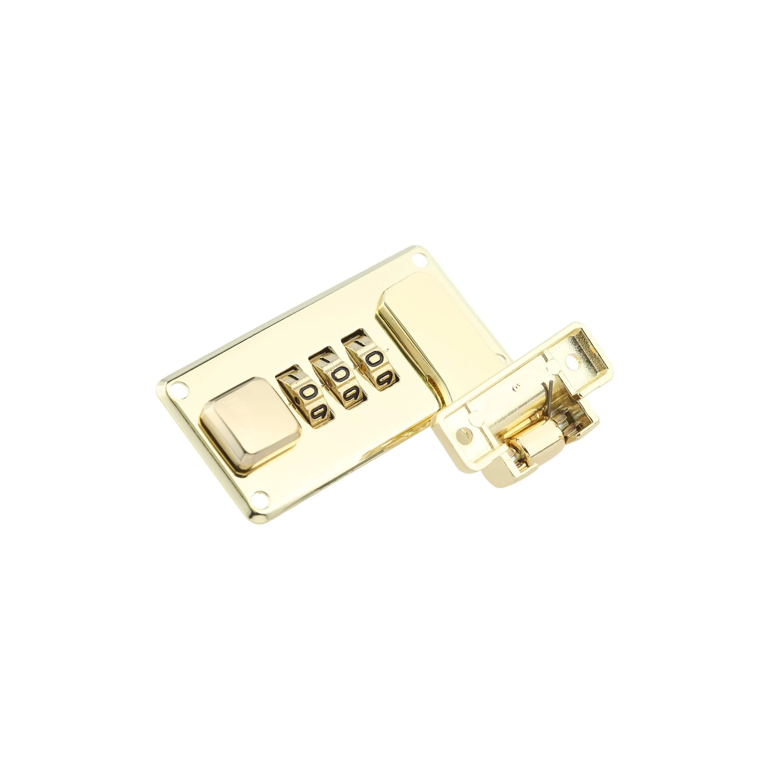 1 1/4" Shiny Brass, Combination Lock, Steel, #L-1416-BRS