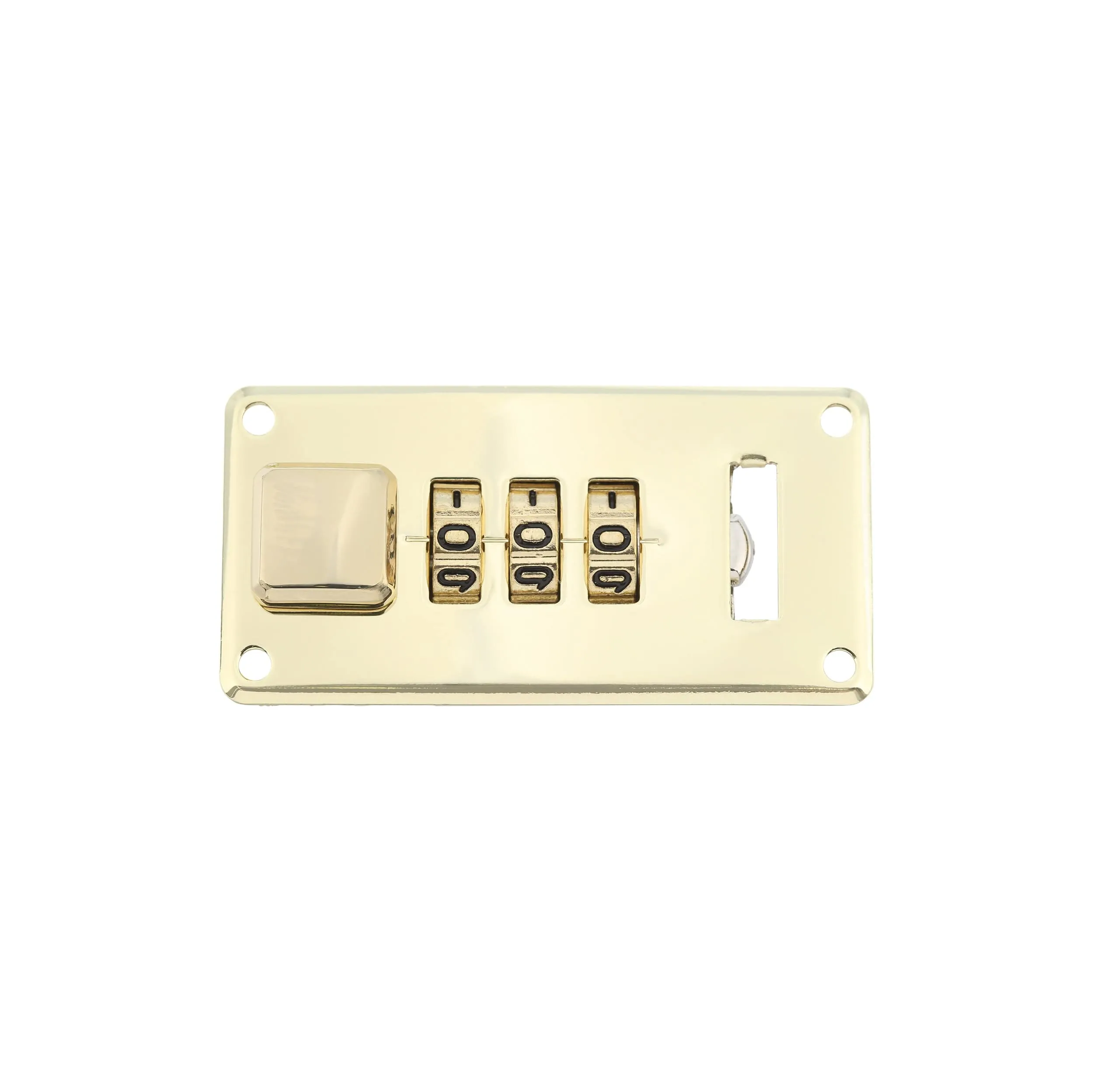 1 1/4" Shiny Brass, Combination Lock, Steel, #L-1416-BRS