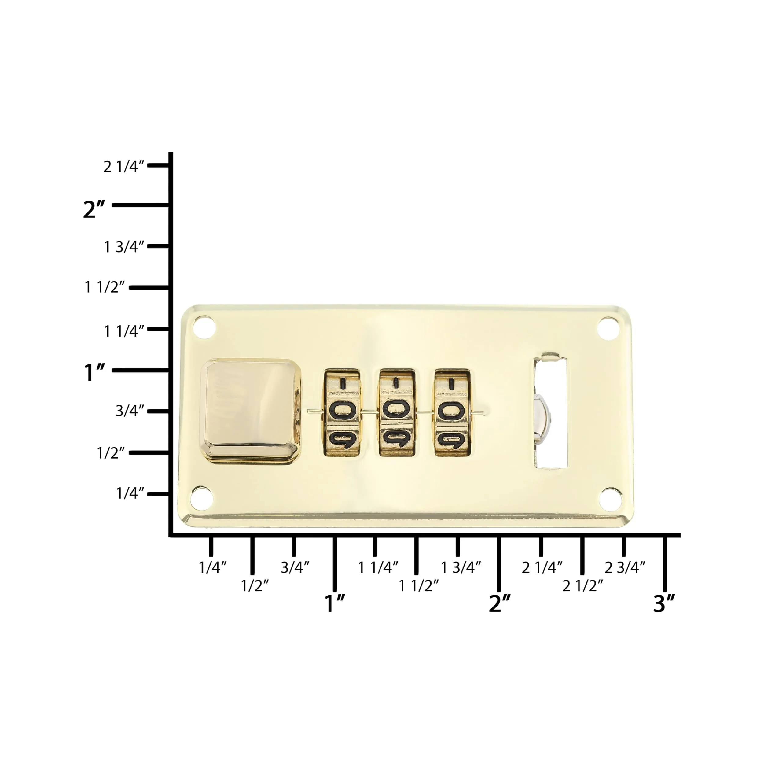 1 1/4" Shiny Brass, Combination Lock, Steel, #L-1416-BRS