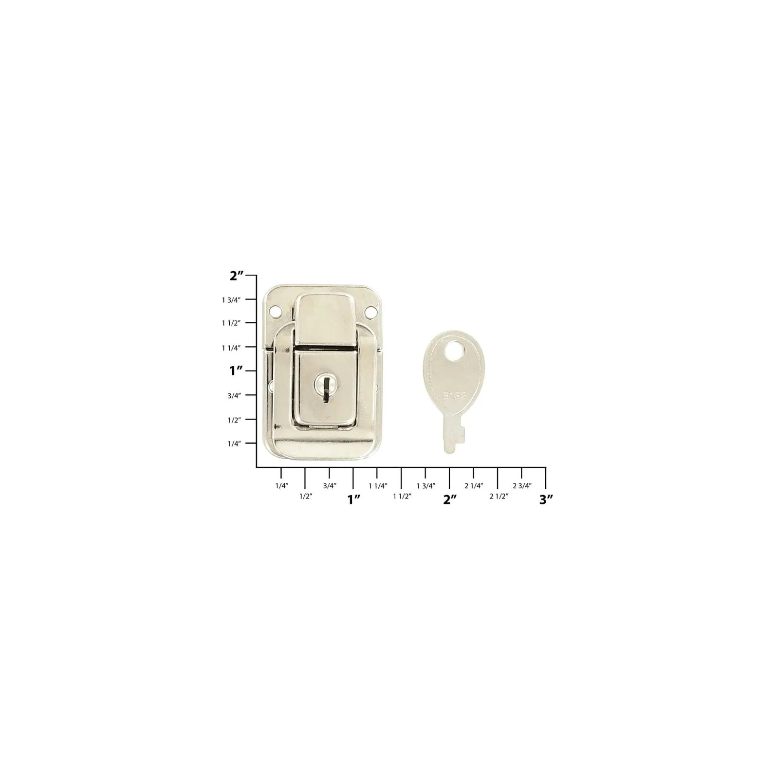 1 3/4" Nickel, Lock, Steel, #F-11-NP