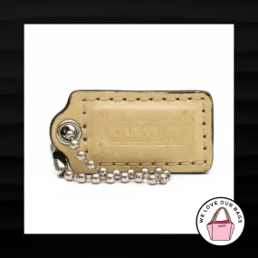 1.5" Small COACH TAUPE TAN LEATHER KEY FOB CHARM KEYCHAIN HANG TAG WRISTLET