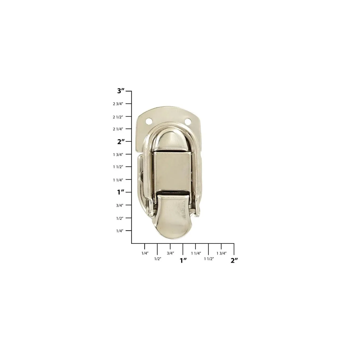 2 7/16" Nickel, Latch Lock Drawbolt, Steel, #L-2026