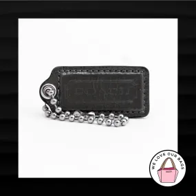 2.25" Medium COACH GRAY GREY PATENT LEATHER KEY FOB BAG CHARM KEYCHAIN HANG TAG
