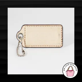 2.5" Large COACH IVORY WHITE LEATHER KEY FOB BAG CHARM KEYCHAIN HANGTAG TAG