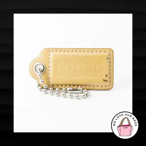 2.5" Large COACH MUTED YELLOW PATENT LEATHER KEY FOB BAG CHARM KEYCHAIN HANG TAG