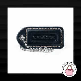 2" Medium COACH BLACK LEATHER KEY FOB BAG CHARM KEYCHAIN HANG TAG