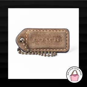 2" Medium COACH BROWN SUEDE LEATHER KEY FOB BAG CHARM KEYCHAIN HANGTAG TAG