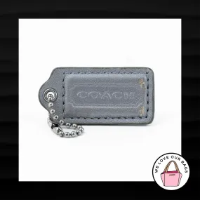2" Medium COACH GRAY GREY LEATHER KEY FOB BAG CHARM KEYCHAIN HANG TAG