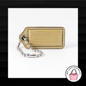 2" Medium COACH PUTTY TAN PATENT LEATHER KEY FOB BAG CHARM KEYCHAIN HANGTAG TAG
