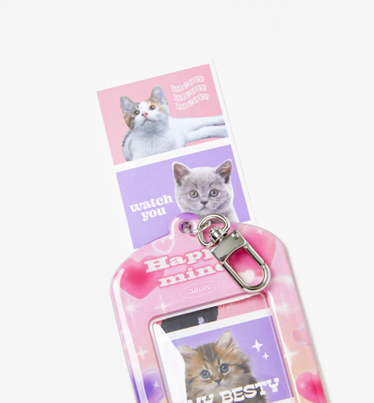 4-Cut Frame Case Pink Heart Photocard Holder