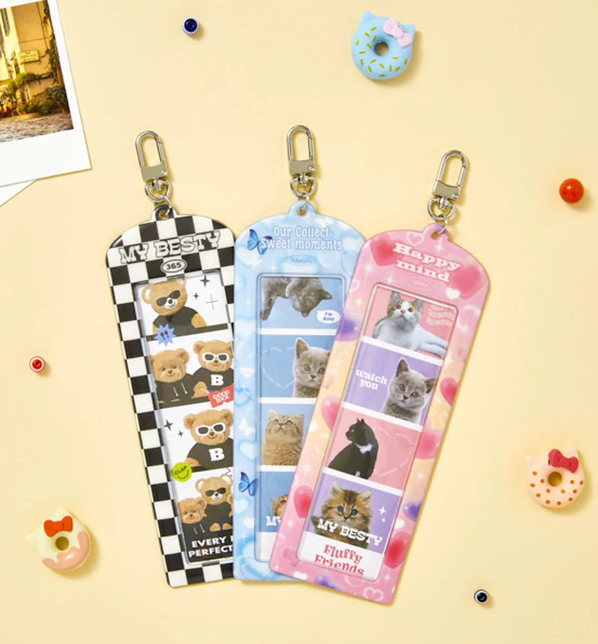 4-Cut Frame Case Pink Heart Photocard Holder