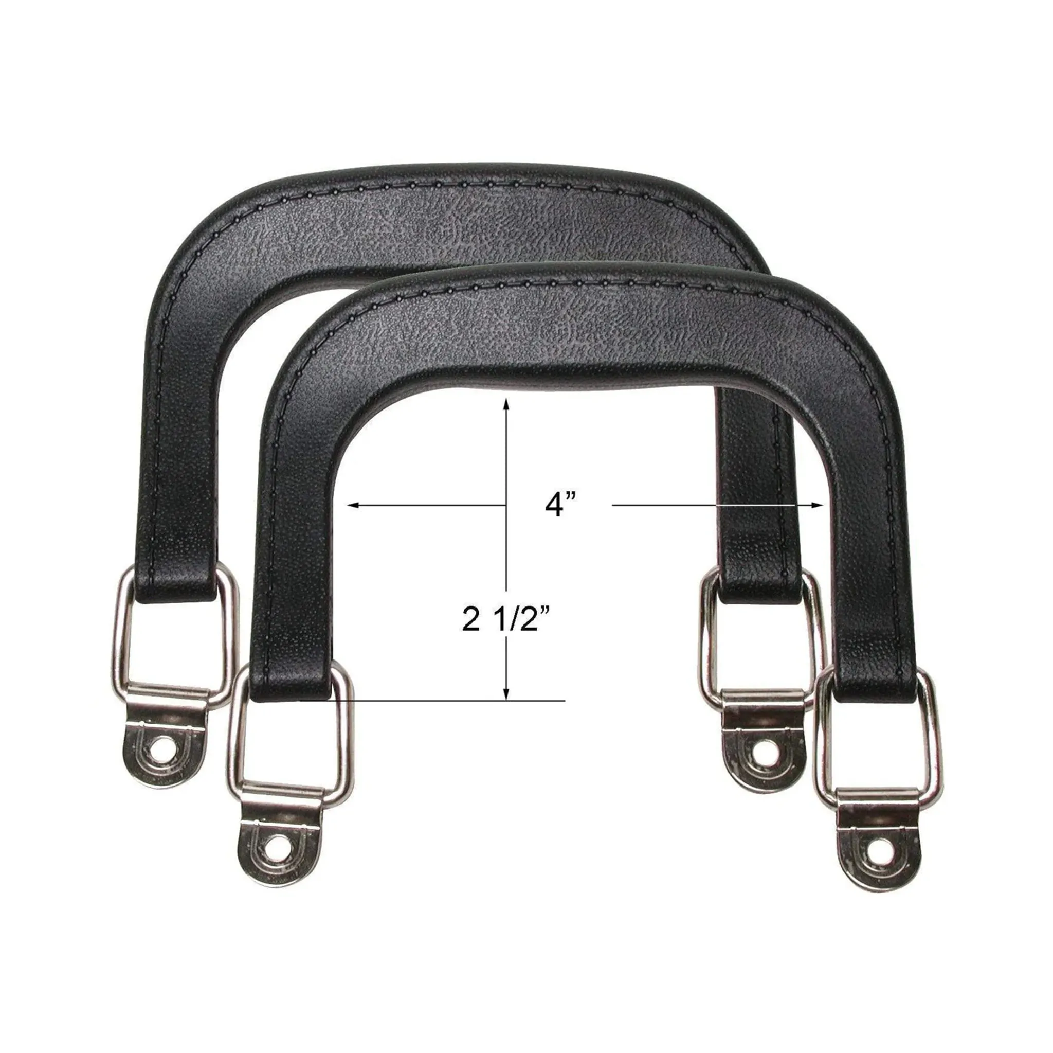4" Black w/Nickel, Plastic Double Handles, Pair, #L-3590
