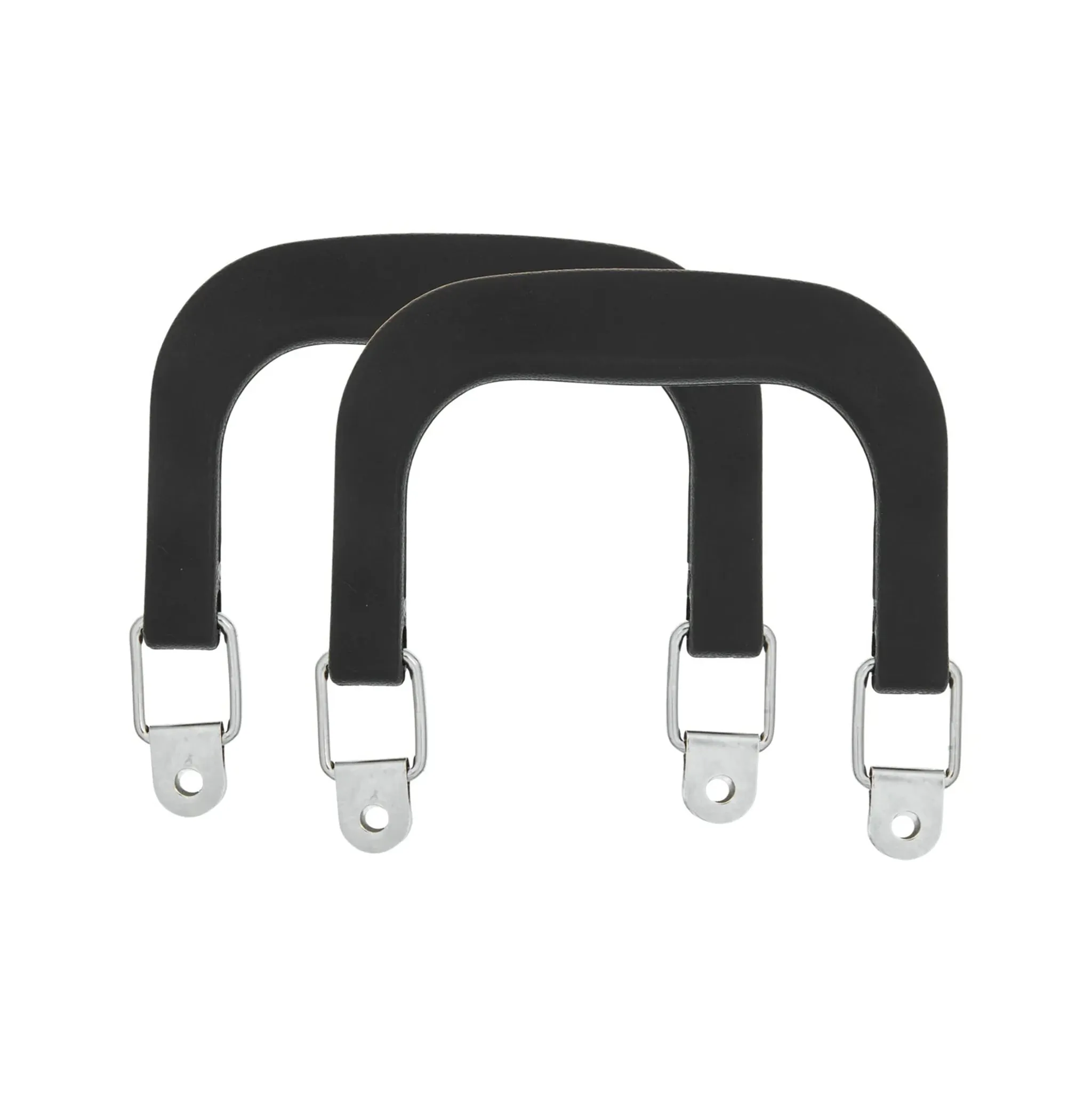 4" Black w/Nickel, Plastic Double Handles, Pair, #L-3590