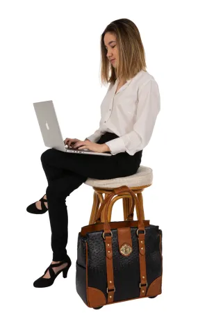 A-List Ostrich Rolling Laptop Bag for Women | Briefcase, Work Tote | Fits 13"-17" Laptop
