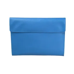 A4 Leather Envelope Folder - Cobalt Saffiano