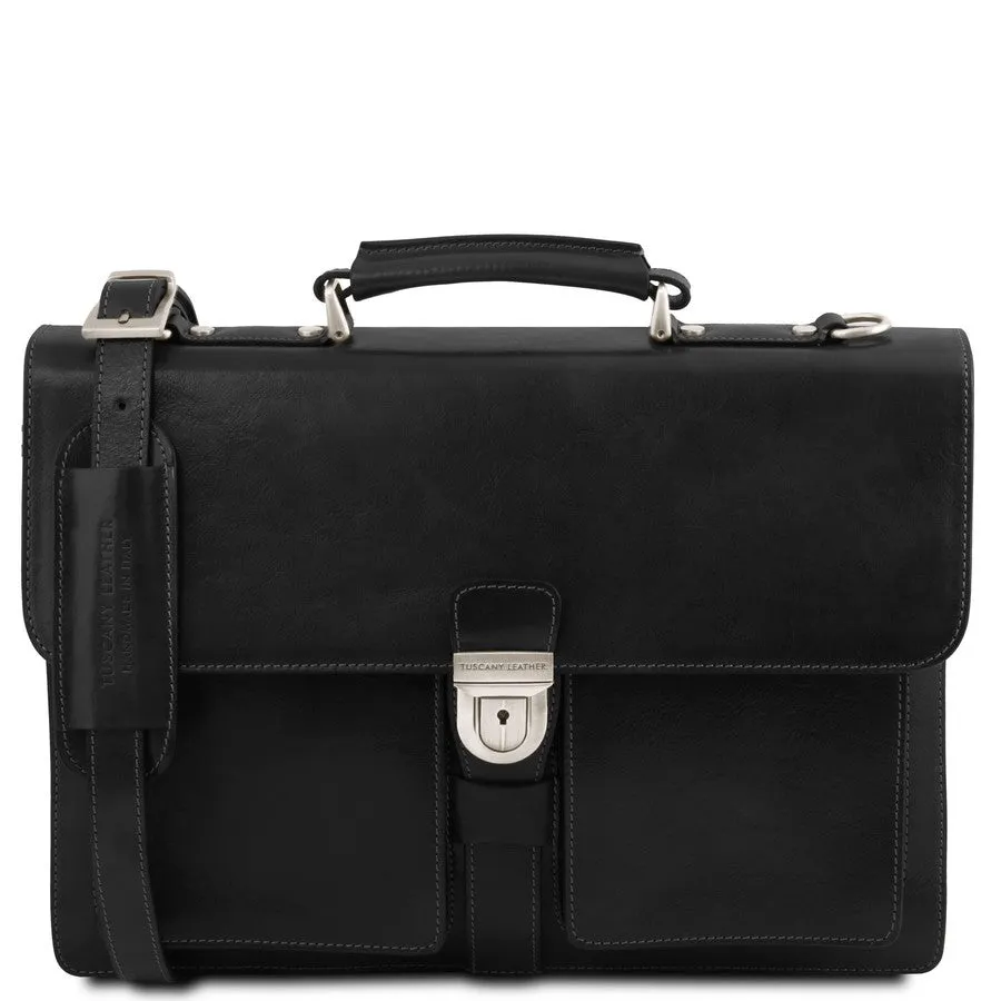 Assisi Leather Attache Briefcase