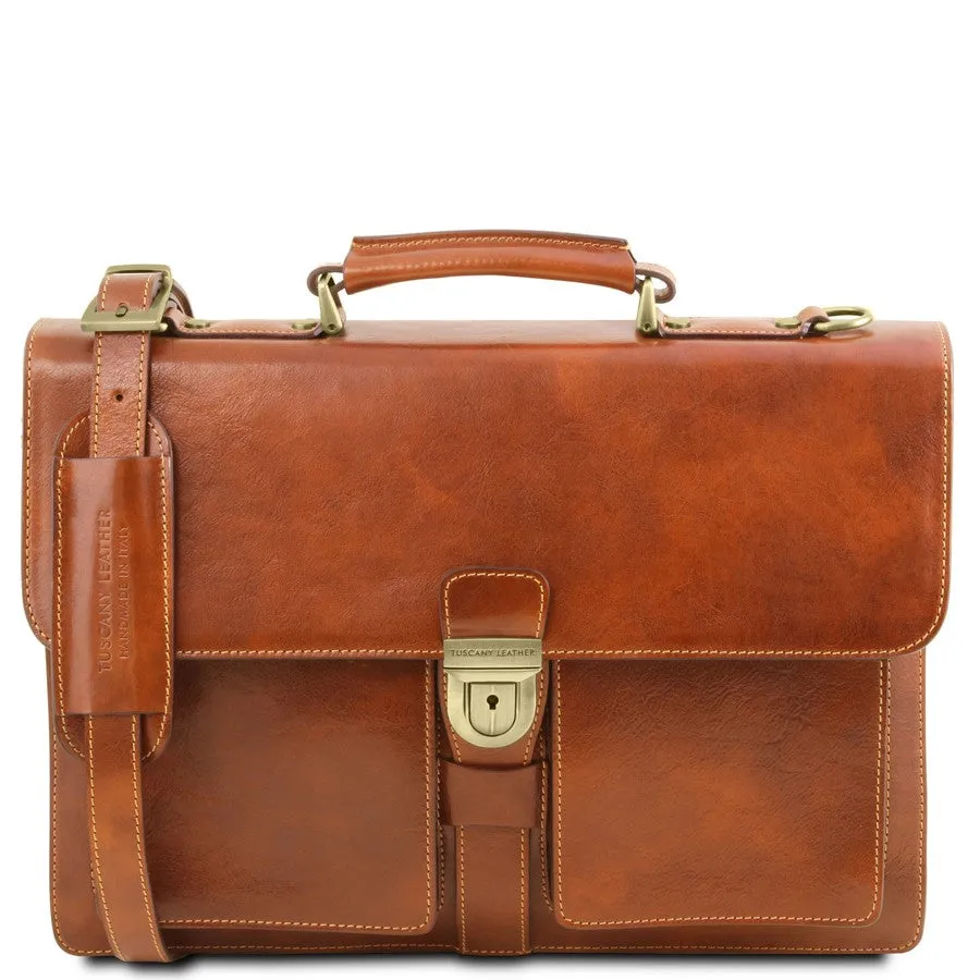 Assisi Leather Attache Briefcase