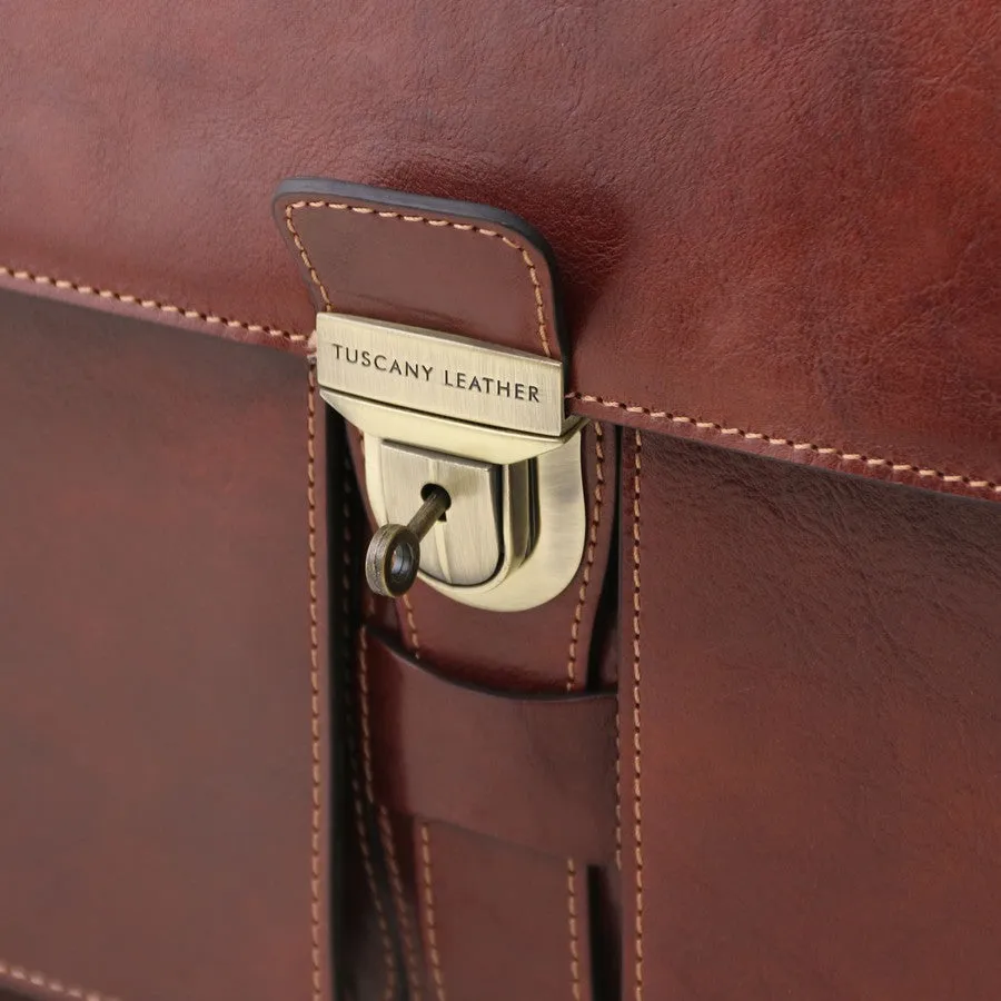 Assisi Leather Attache Briefcase