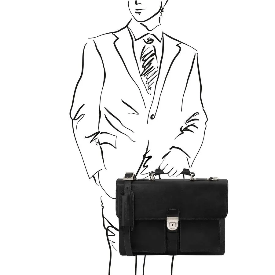 Assisi Leather Attache Briefcase