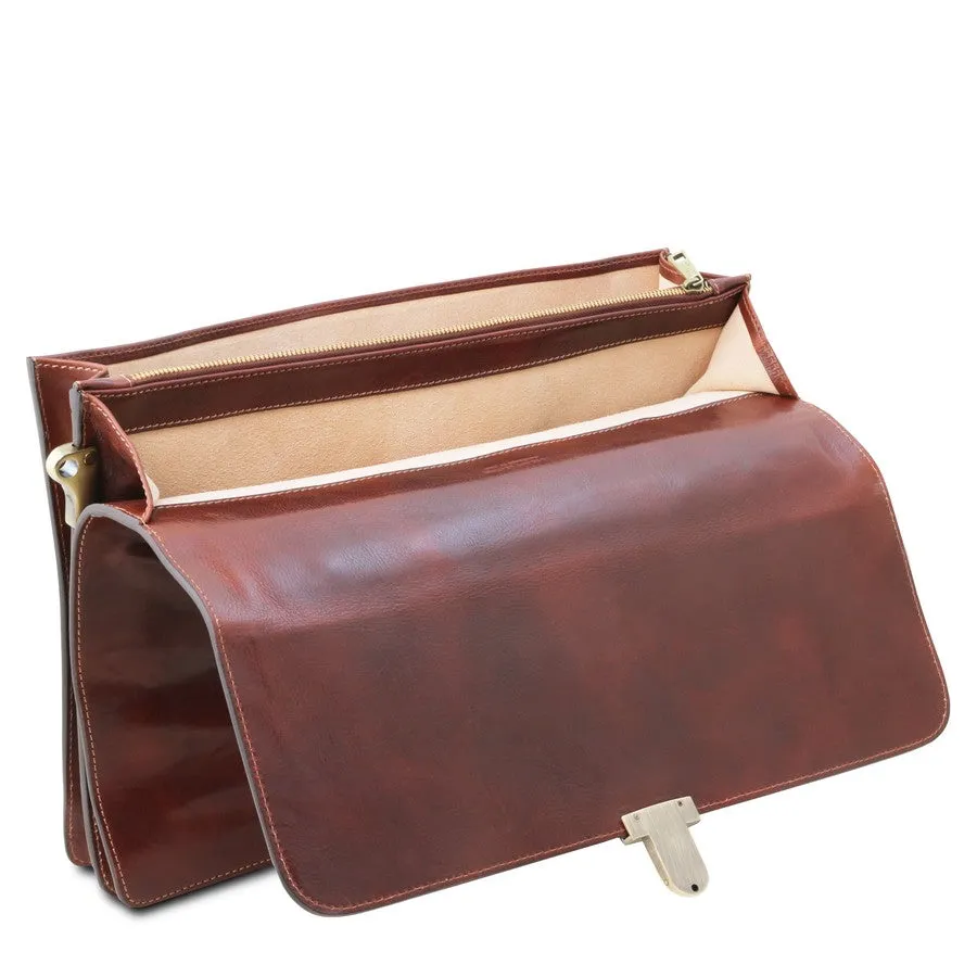 Assisi Leather Attache Briefcase