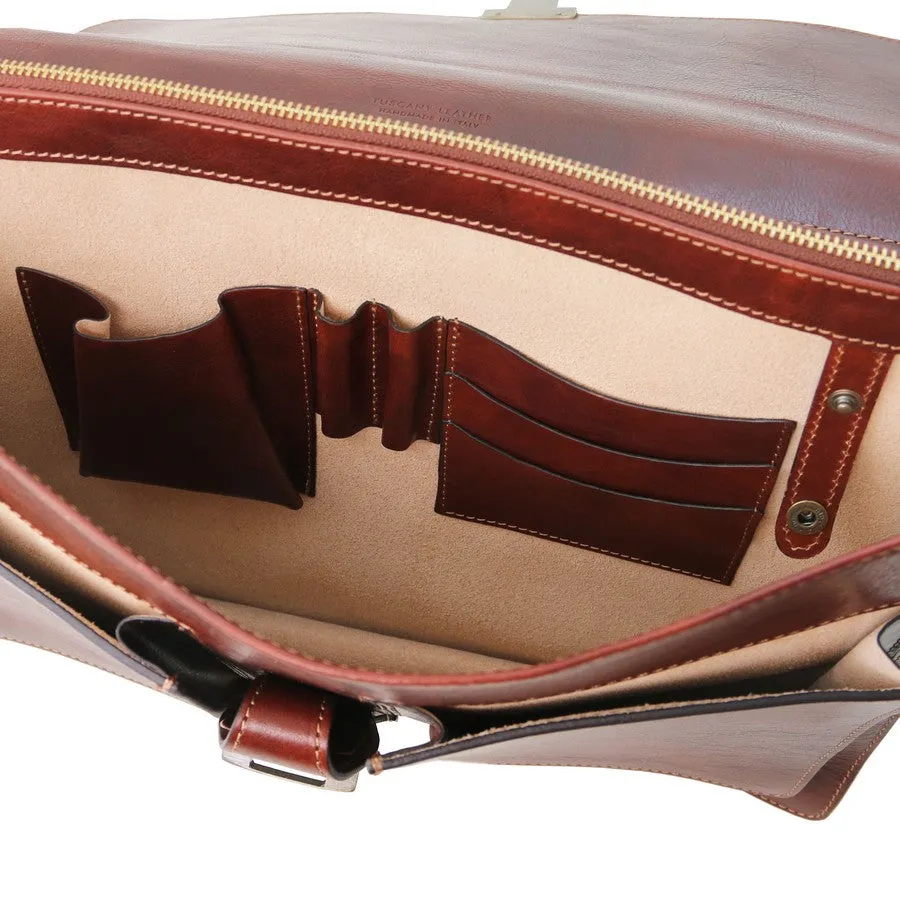 Assisi Leather Attache Briefcase