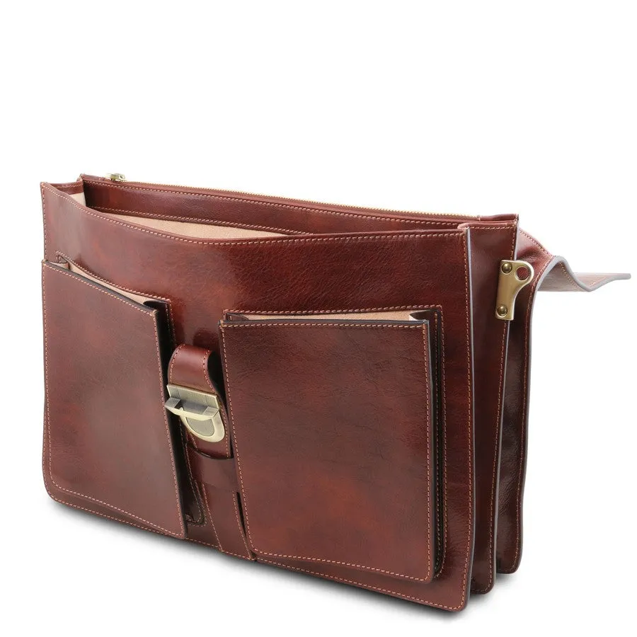 Assisi Leather Attache Briefcase