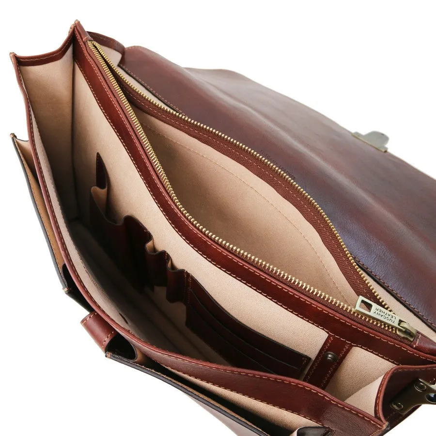 Assisi Leather Attache Briefcase