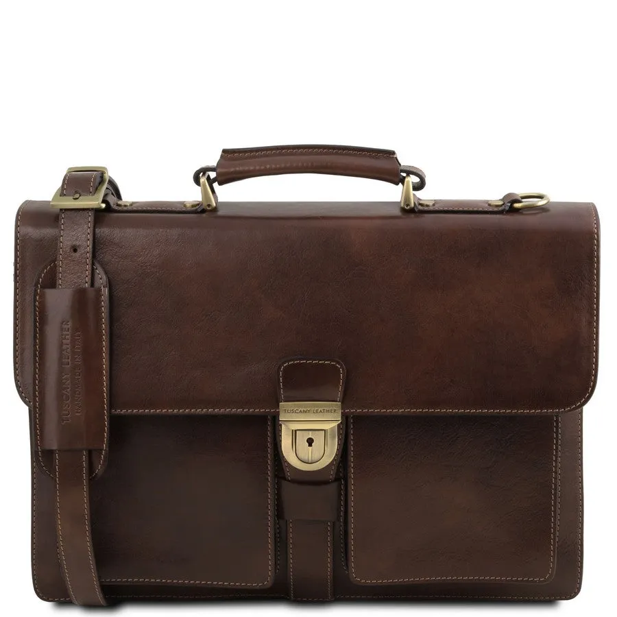 Assisi Leather Attache Briefcase