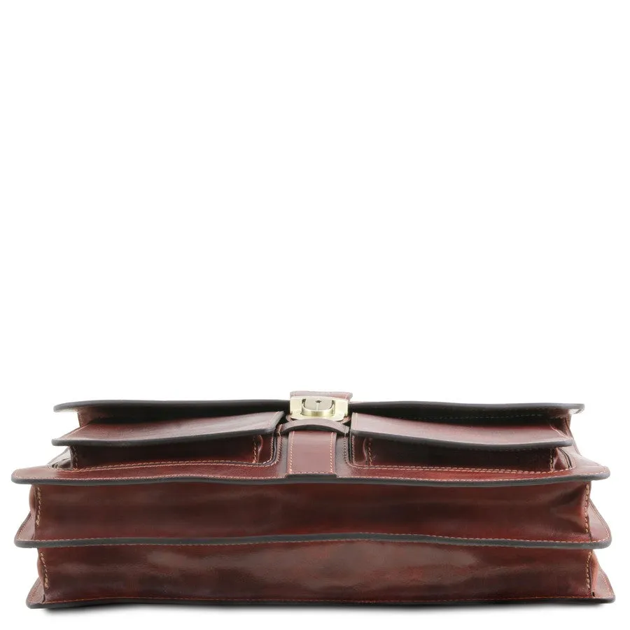 Assisi Leather Attache Briefcase