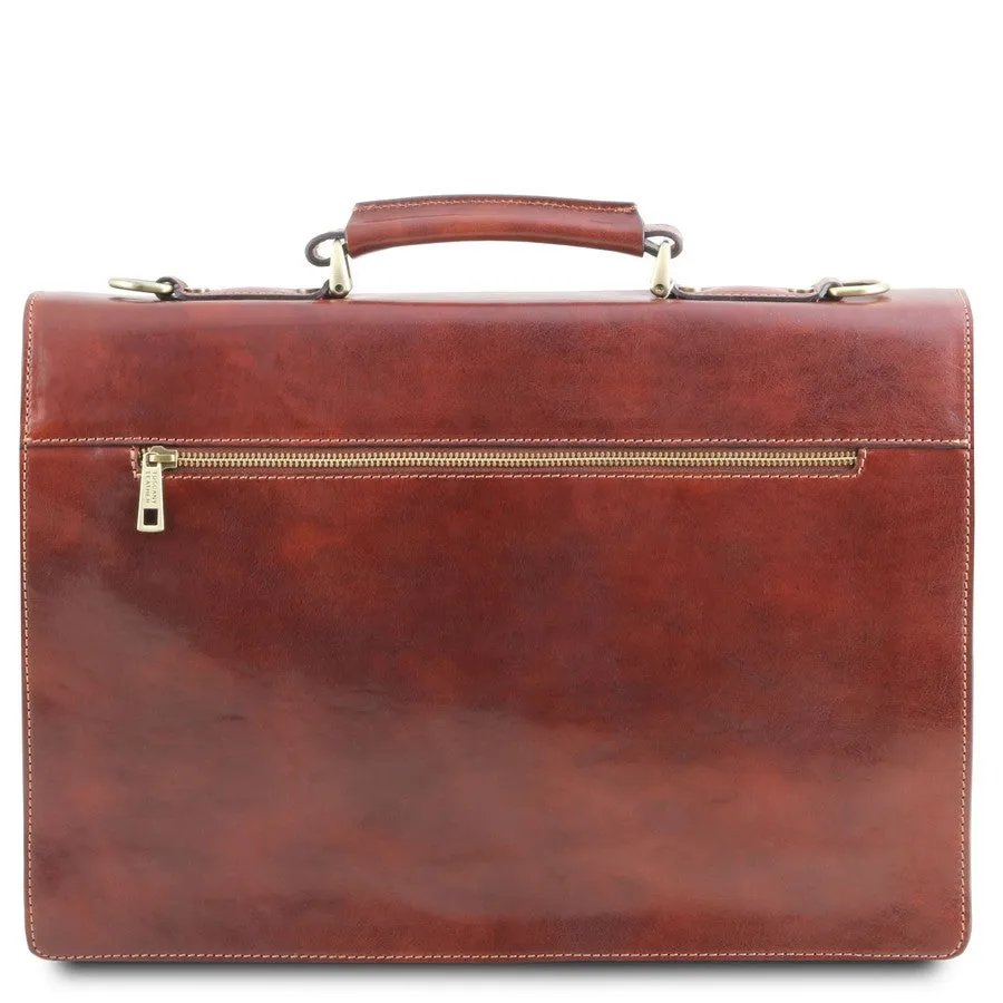Assisi Leather Attache Briefcase