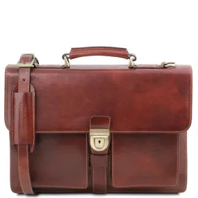 Assisi Leather Attache Briefcase