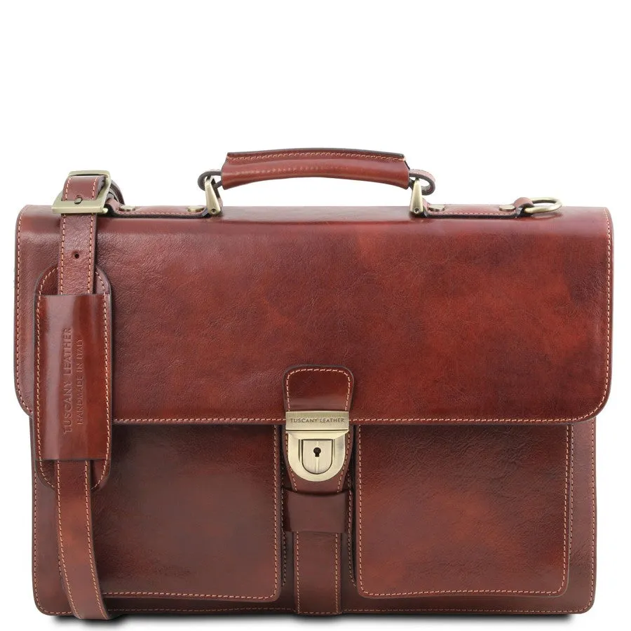 Assisi Leather Attache Briefcase
