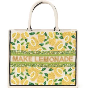 BEADED CUSTOM LEMONS TOTE