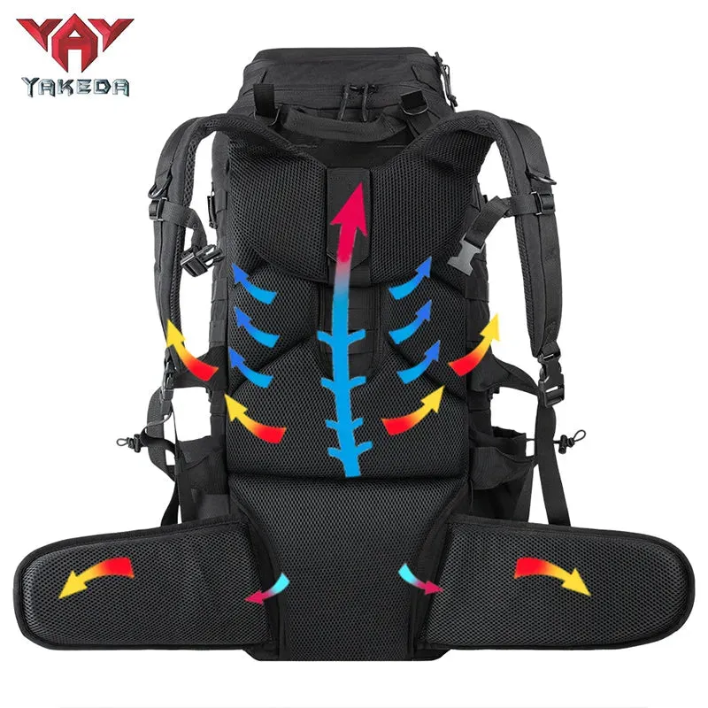 BK-2498 YAKEDA Tactical Backpack Camping Riding Hiking Bag 65L