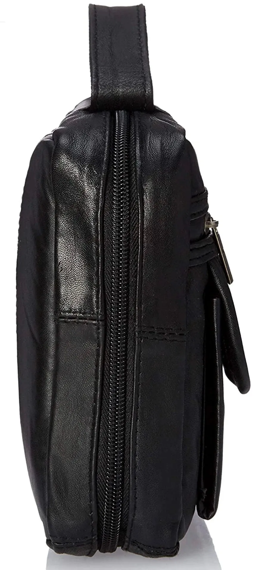 Black Genuine Leather Bible Cover Zippered Bag Book Organizer Brief Case