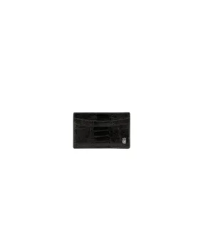 Black Ostrich Shin | Credit Card Holder