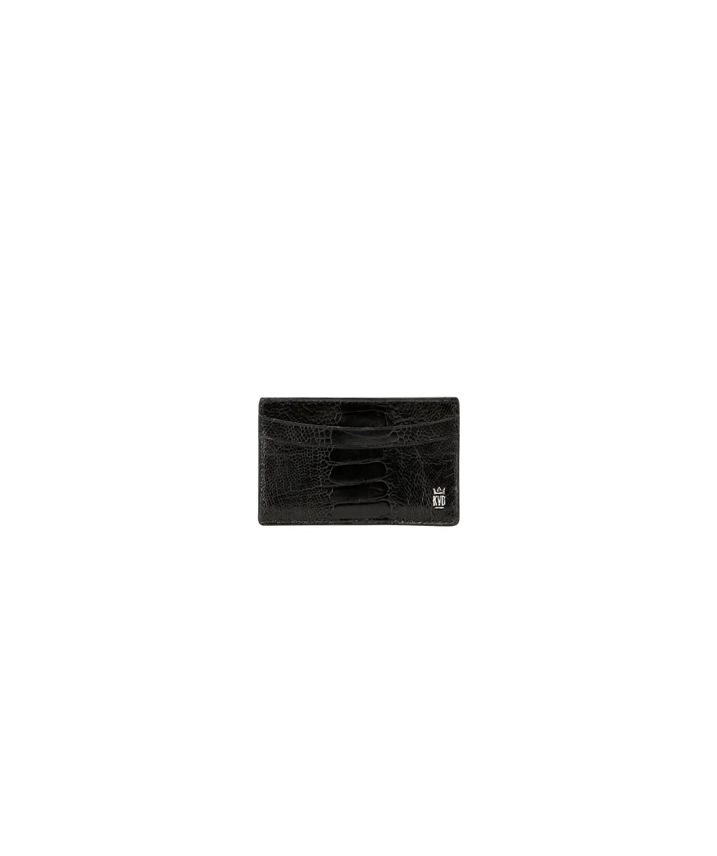 Black Ostrich Shin | Credit Card Holder
