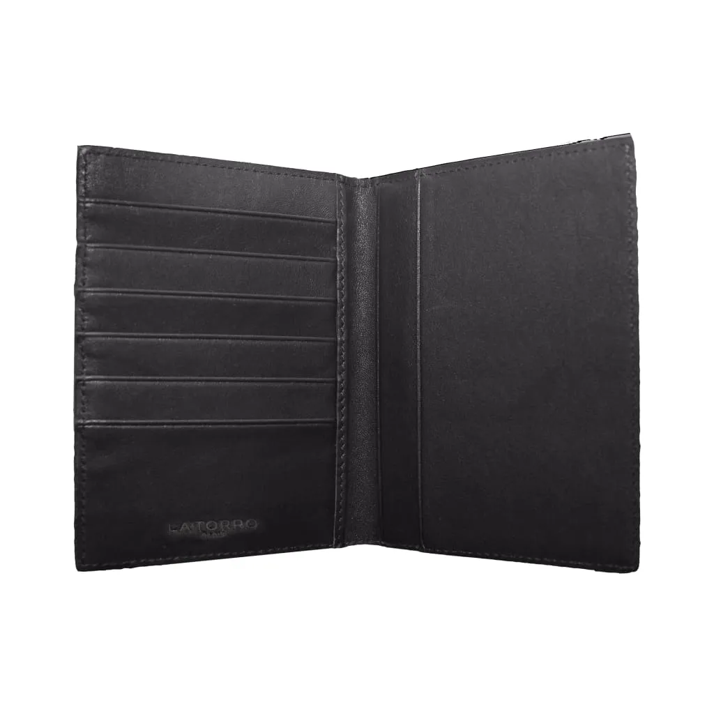 BLACK PYTHON SNAKESKIN PASSPORT HOLDER