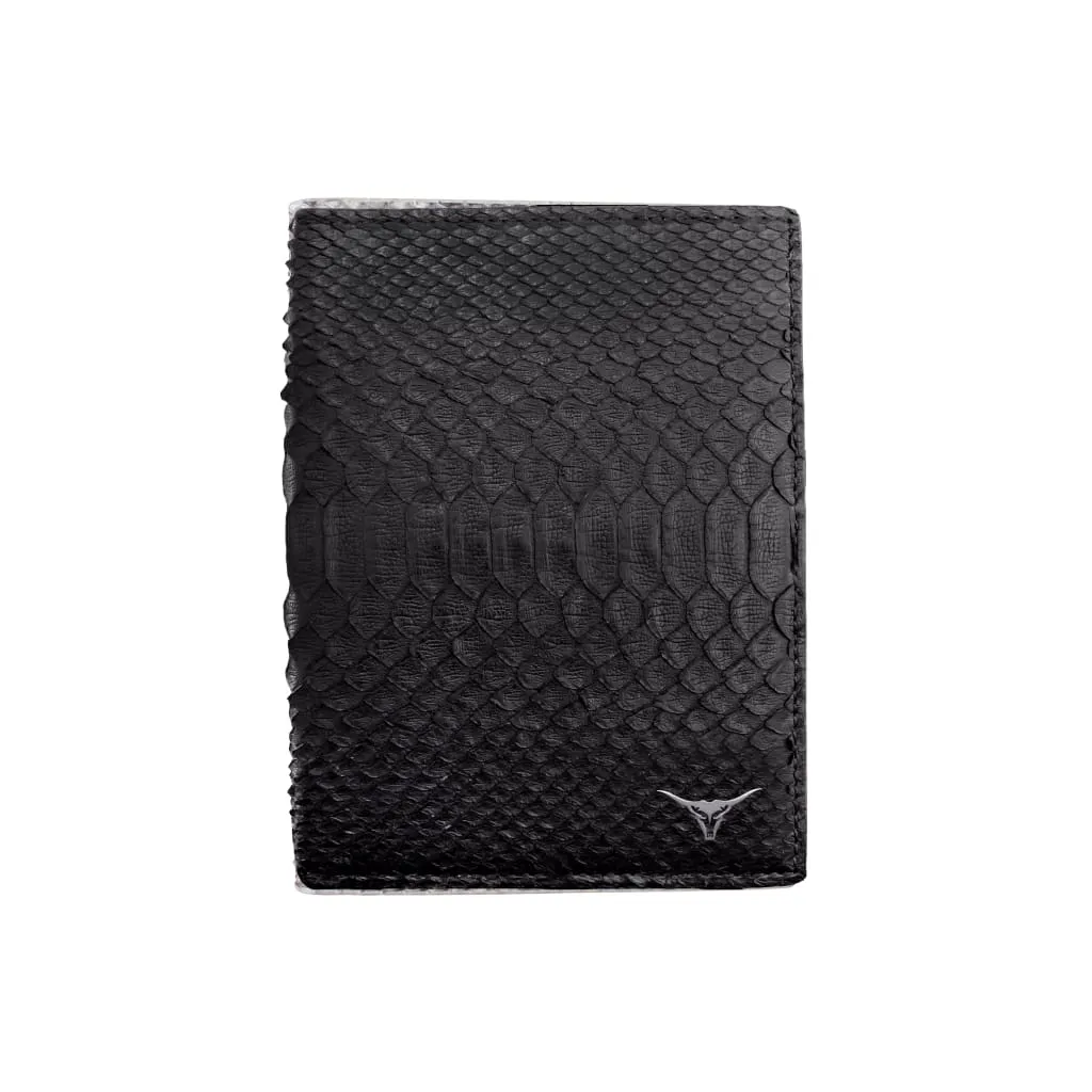BLACK PYTHON SNAKESKIN PASSPORT HOLDER
