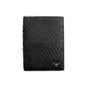 BLACK PYTHON SNAKESKIN PASSPORT HOLDER