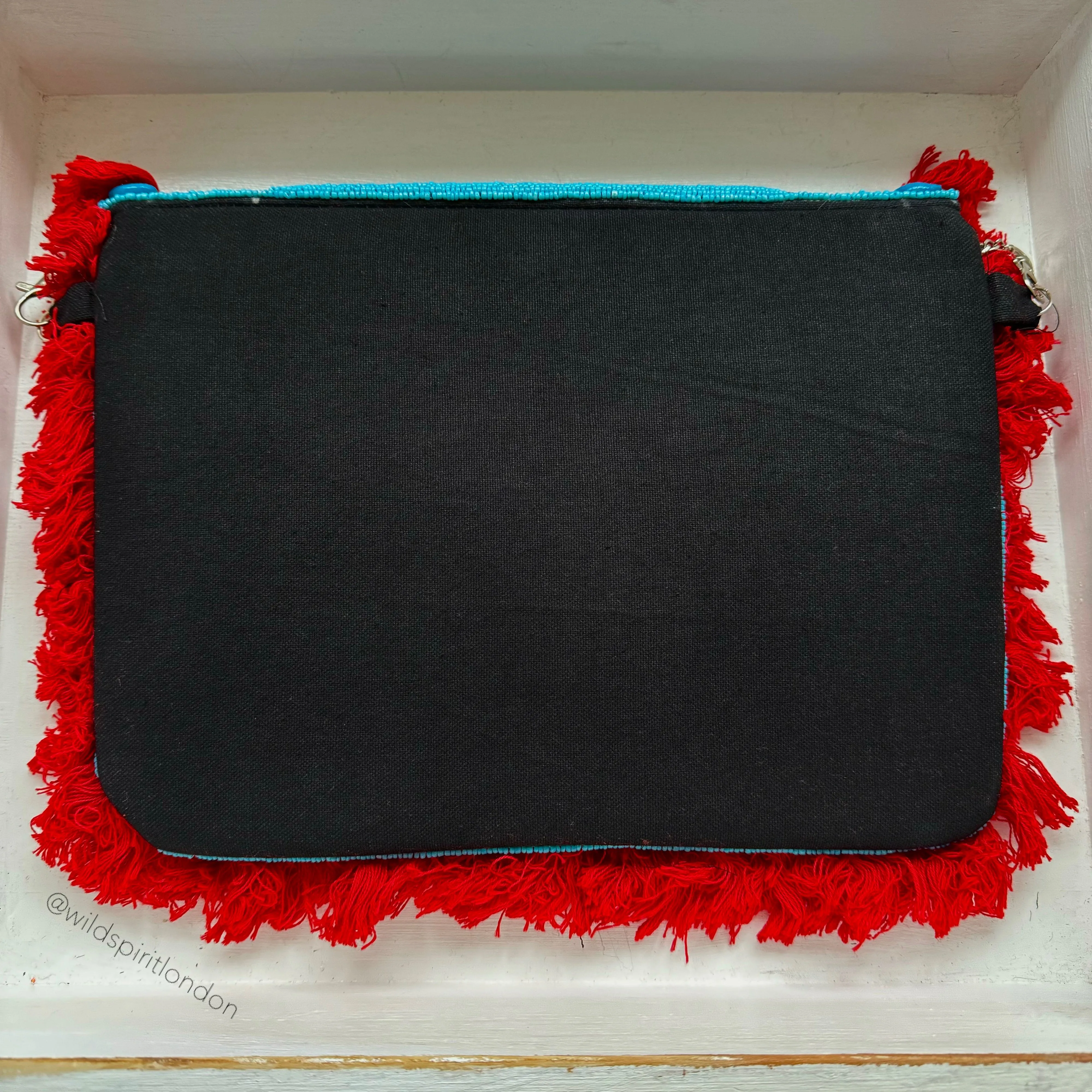 Blue & Red Boho Clutch Bag