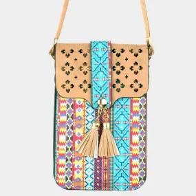Boho Touch Screen Crossbody Cell Phone Bag Taupe