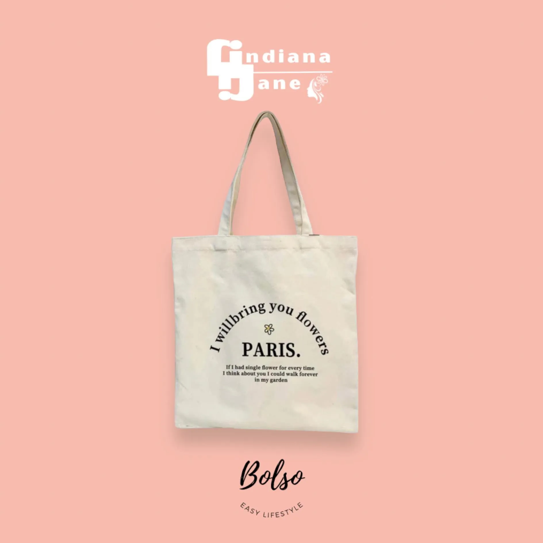 BOLSO Flowers Large Canvas Tote