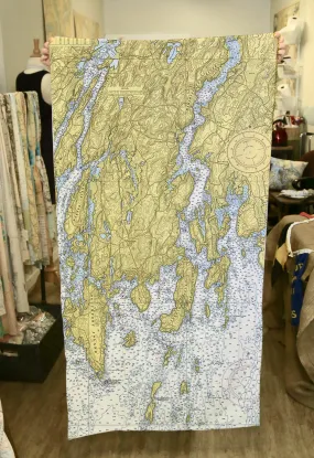 Boothbay Harbor - Damariscotta River, Vintage Nautical Chart Quick Dry Towel