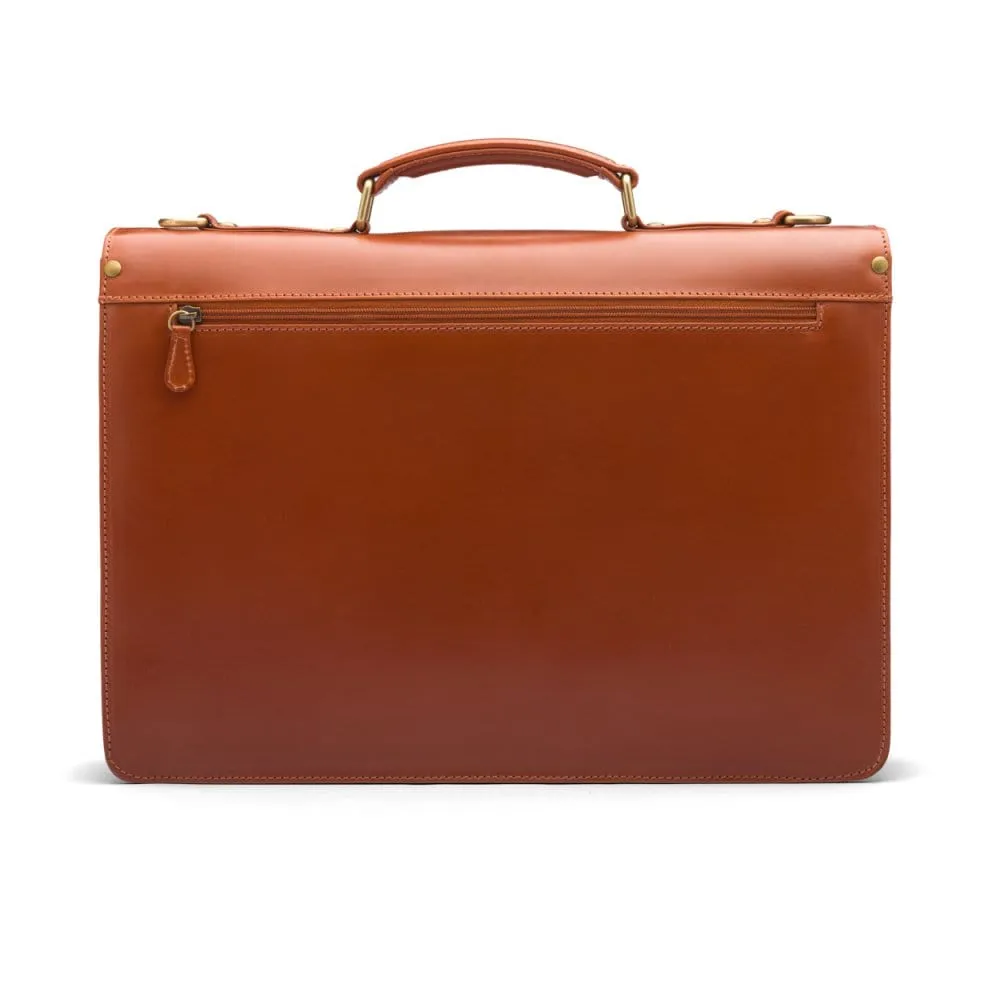 Bridle Hide Harvard Briefcase - Hazel Tan