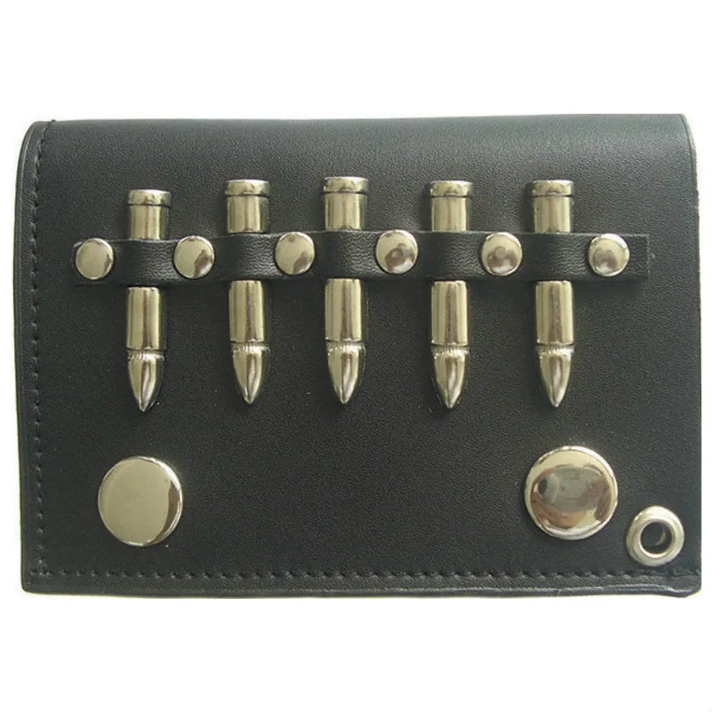 Bullet Leather Tri Fold Wallet