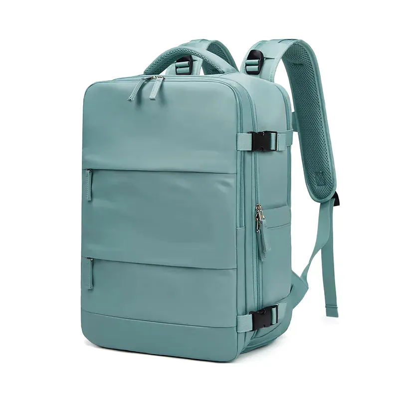 Chic Teal Laptop Backpack with Independent Shoe Compartment