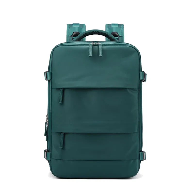 Chic Teal Laptop Backpack with Independent Shoe Compartment