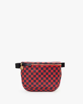 Clare V. Checker Fanny Pack (Red/Navy)
